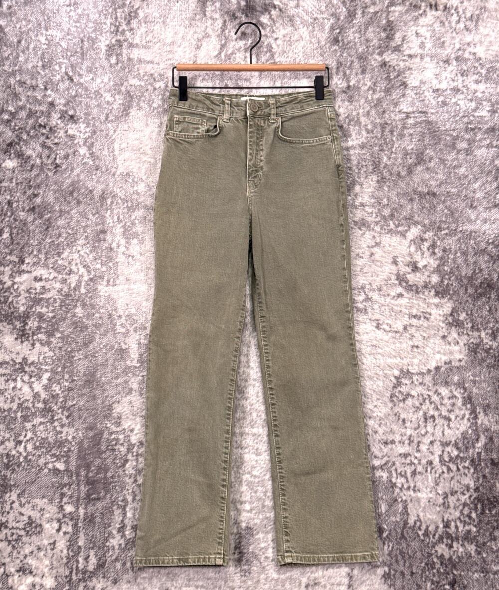 La Ligne Jeans 26 Womens Meredith Crop Flare Green Wash Denim